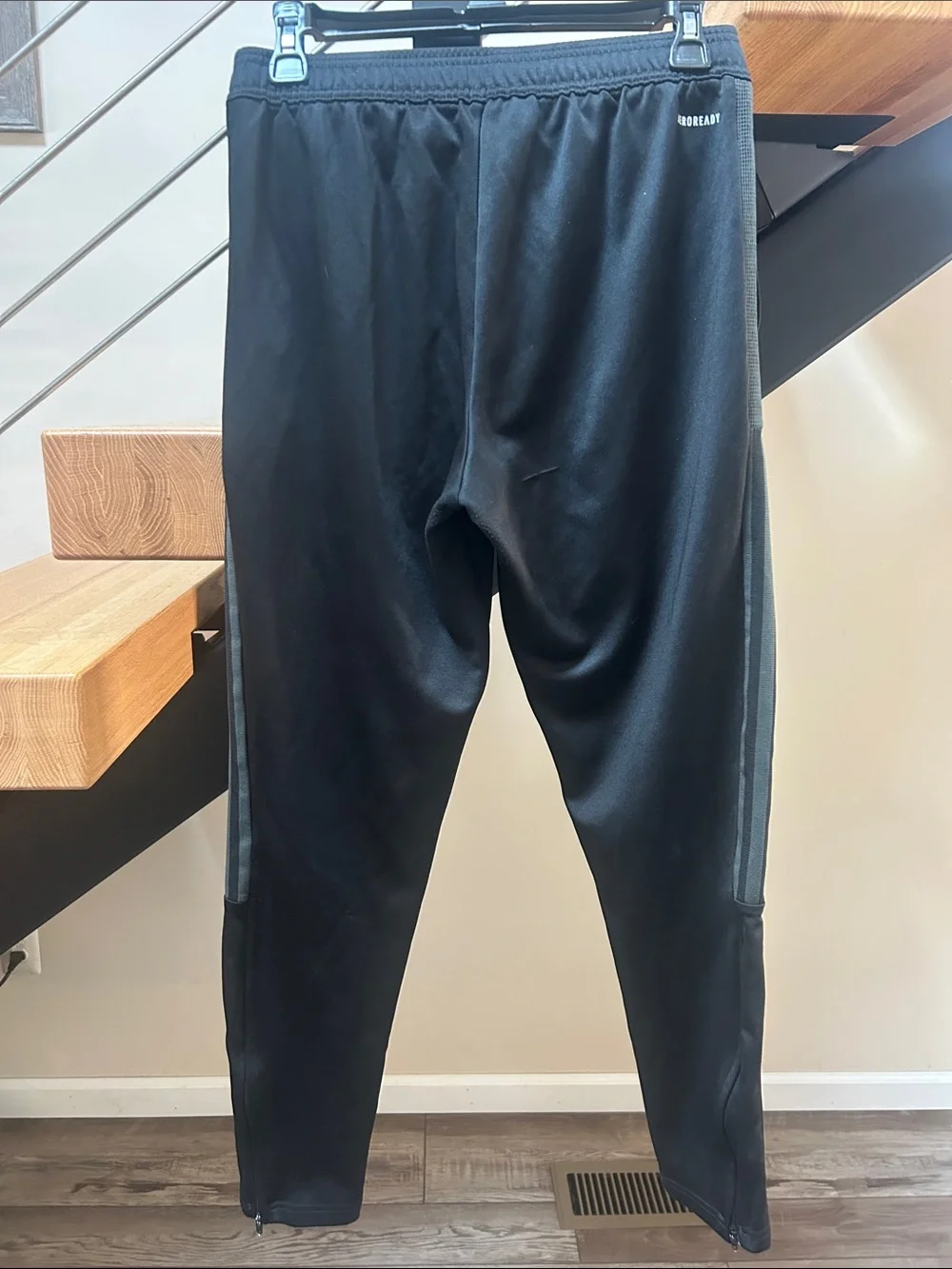 adidas Black Men's Athletic Joggers with Side Stripes